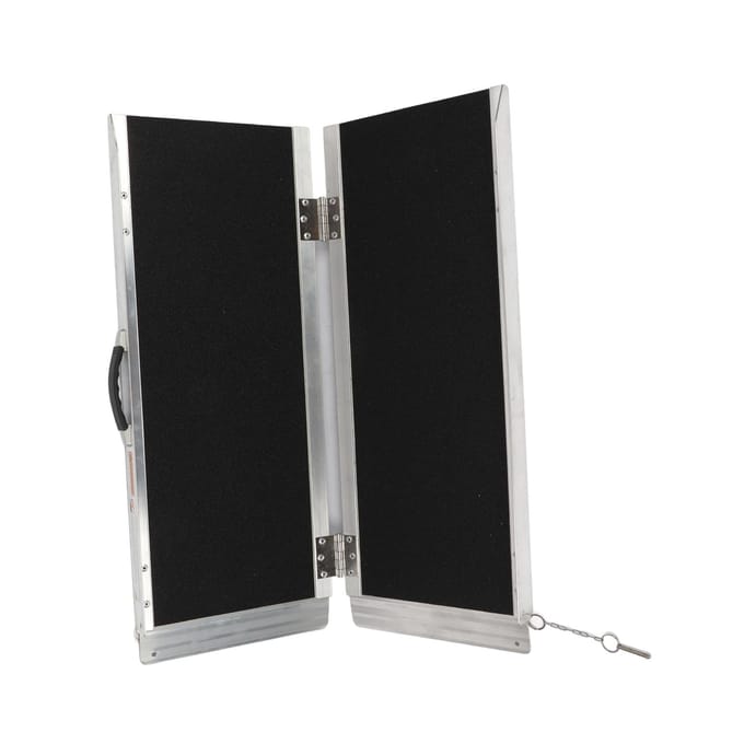 Rampe de fauteuil roulant pliante en alliage d'aluminium, rampe de fauteuil roulant antidérapante portative avec poignée blanc