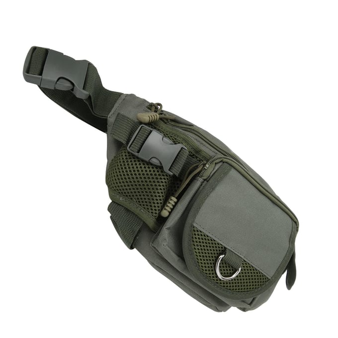 Visuitrustingstas Draagbaar Polyester Opbergtas Heuptas Verstelbaar voor Buiten Wandelen Klimmen Militair gray