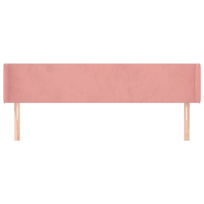 vidaXL - Hoofdbord - met - randen - 203x16x78/88 - cm - fluweel - roze