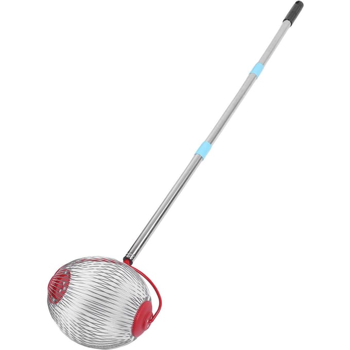 Rollende Notenverzamelaar Roestvrij Staal 44,7 Inch 3 Secties Multifunctionele Eikel Opraaproller voor Pecannoten Walnoten Buiten white