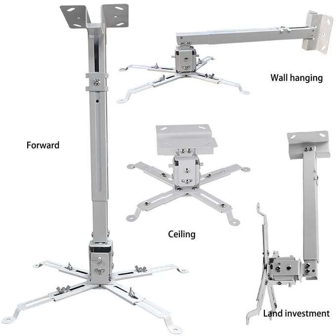 Projectorbeugel Universeel Verstelbaar Plafond Wandmontage Projector Verlengarmen Montagebeugel wit