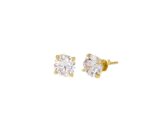 Karma Oorbellen Round Zirconia 5 mm Goud
