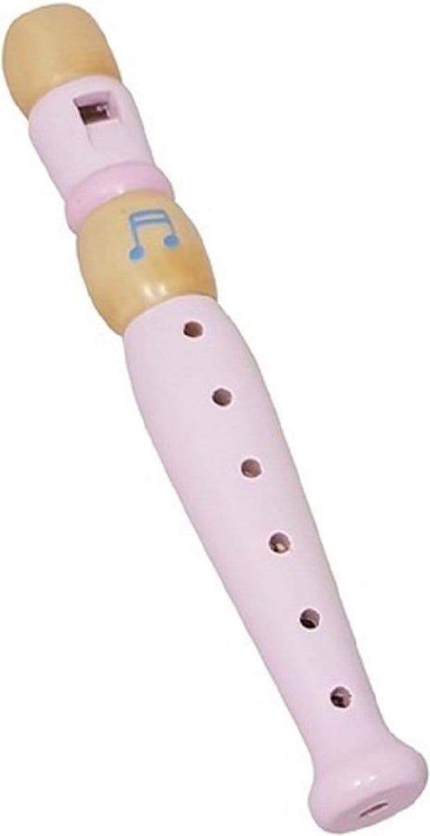 Blokfluit roze hout speelgoed muziekinstrument