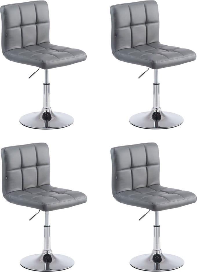 CLP Palma Set van 4 Lounger - Kunstleer grijs