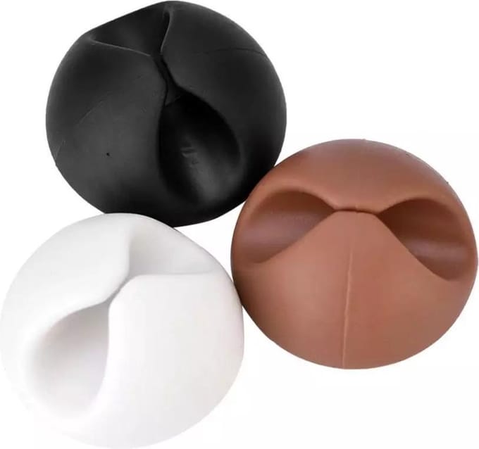 LOUZIR Siliconen Kabelclips - 6 Stuks - 3 Kleuren