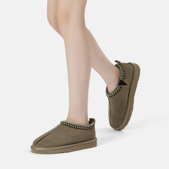 EVER AU Dames Leren Pantoffels - Wigeon