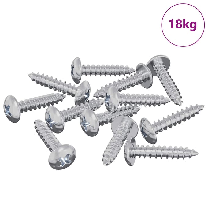 vidaXL Houten Schroeven 10976 st zilver Staal