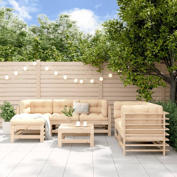 vidaXL - 7-delige - Loungeset - massief - grenenhout