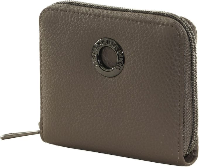 MANDARINA DUCK Leren Portemonnee Mellow Leather Zip Wallet Clay Donkerbruin
