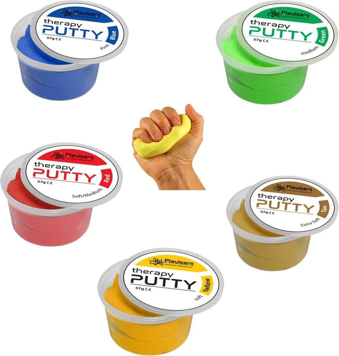 Sensory Tactile Theraputty Therapy Putty Multi Pack 5 kleuren -5 sterktes - Handtrainer - Vingertrainer - Artritis