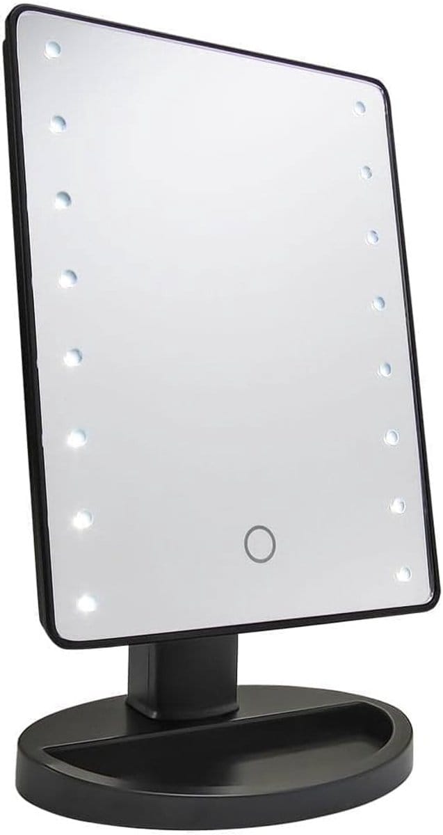 Zwart Make-upspiegel met Vergrootglas en LED Verlichting