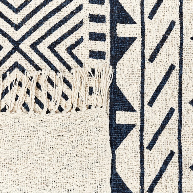 NAJUY - Plaid - Marineblauw - 200 x 220 cm - Katoen