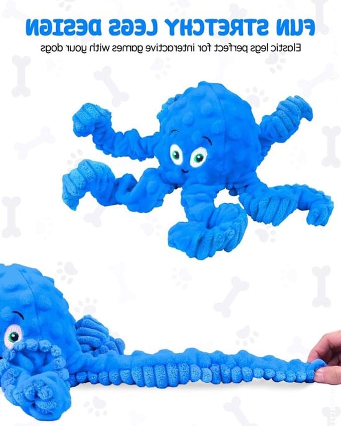 Interactief hondenspeelgoed met piepende octopusontwerp