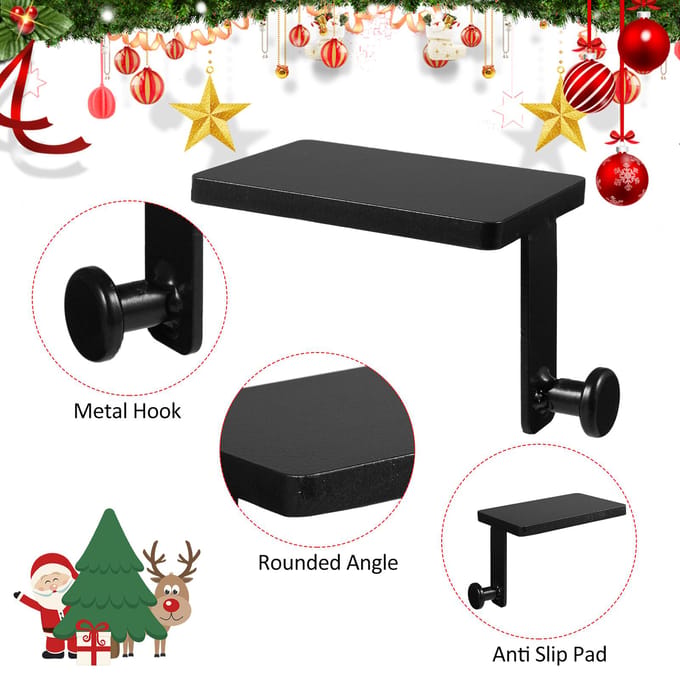 Kerstkousenhouders, schoorsteenmantelkousenhangers, zware kerstkousenhaken voor schoorsteenmantels zwart