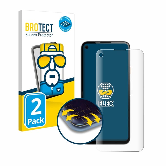 BROTECT - Screenprotector voor Google Pixel 4a - Folie Beschermfolie transparant volledig dekking - 2 Stuks