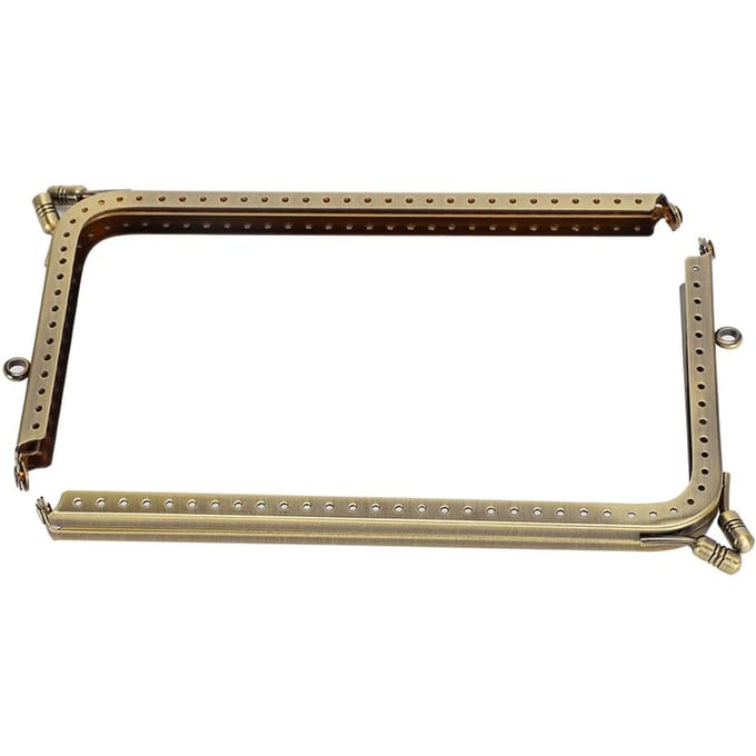 2 stuks Metalen Portemonneeframe Tas Sluiting Lock Kleermaker DIY Accessoires Legering L-vormig Glad 18,5cm black