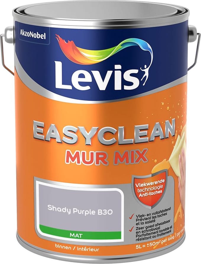 Levis - Easyclean Mur Mat Mix - Shady Purple B30 - Mengverf - 5 L