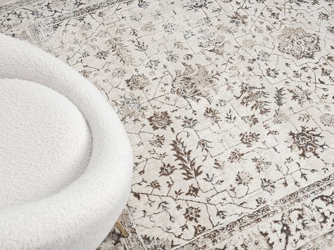 Karpet24 Creation - Luxe Crème Vloerkleed met Oosterse Stijl-Ø 200 cm