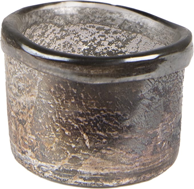 Clayre & Eef Theelichthouder Ø 8x6 cm Bruin Glas