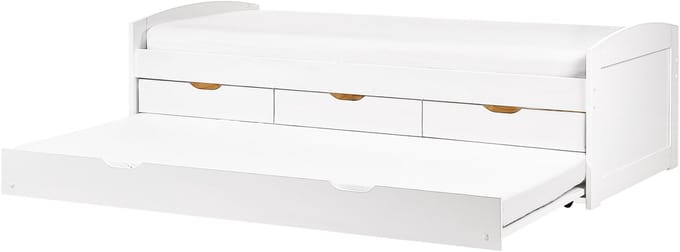 PETIVILLE - Onderschuifbed - Wit - 90 x 200 cm - Hout