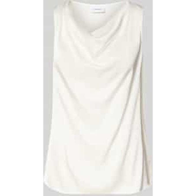 Satin Top met Bénitierhals en Plooien Dames COMMA