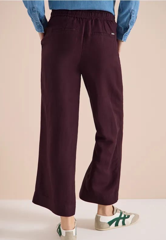 Broek met wijde pijpen in Loose Fit van linnenmix