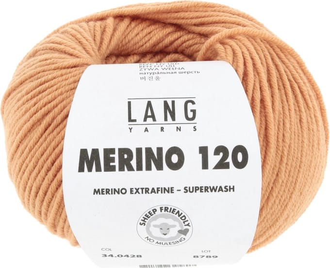 Lang Yarns Merino 120 - 428 perzik - Merinowol Garen