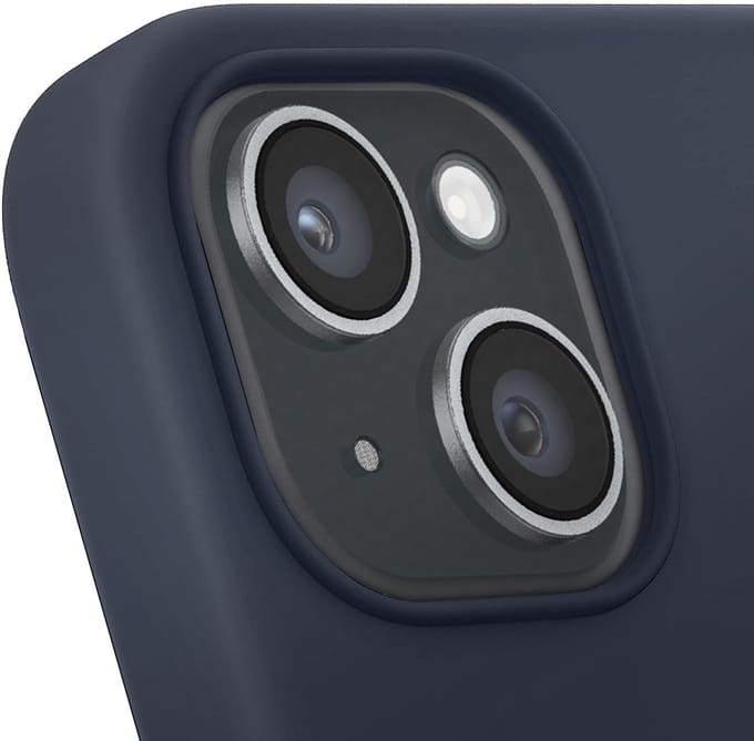 Jaym, Hoesje geschikt voor Apple iPhone 15 Plus - Siliconen MagSafe met Microvezel, Blauw