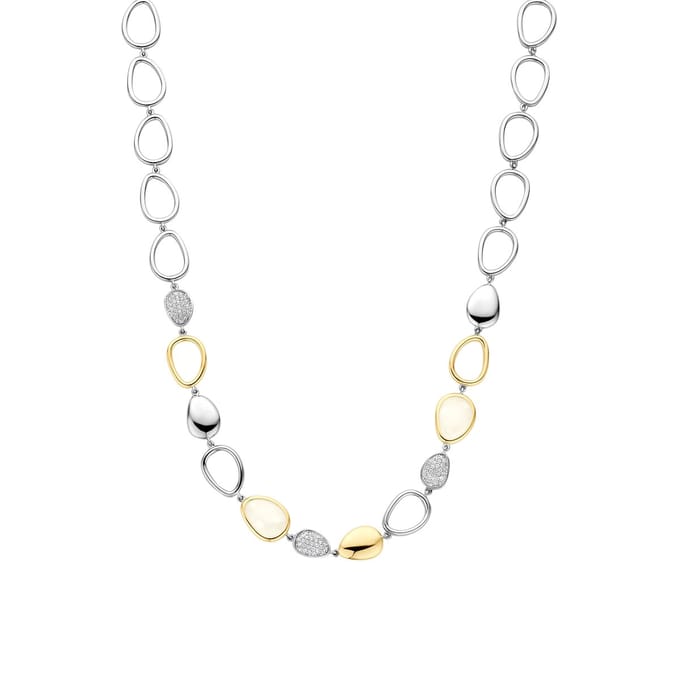 TI SENTO Dames Ketting - 925 zilver - Parelmoer - Maat 44 - 34101MW