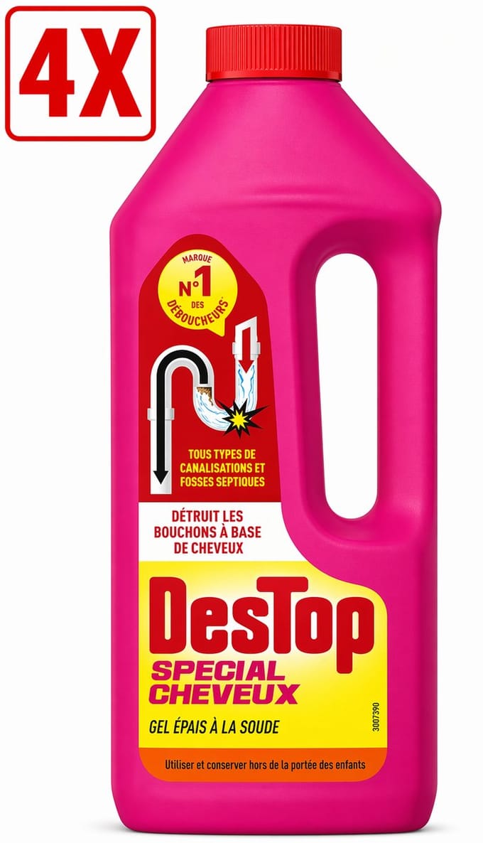 4 x Destop 1l Gel Express Haarontstopper