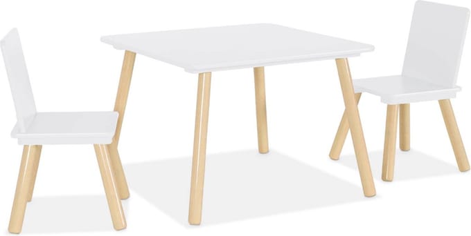 sweeek - Kindertafel vierkant met 2 stoelen grenenhout - judith