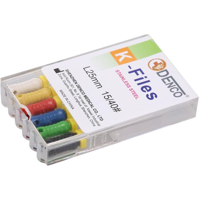 10 Dozen/Set Endodontische Wortelkanaalbehandeling K Bestanden Handgebruik Tandheelkundige K-File/H-File 25mm Bestanden 15-40 # K-File white