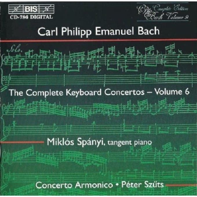 Complete Keyboard Vol.6 Voncertos W.15,32,25/W/Miklos Spanyi, Peter Szuts - Bach, C.p.e.