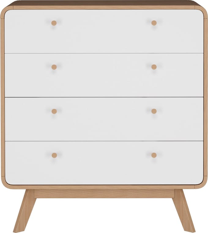 Cassie-Commode - 4-laden - Wit Eikenlook