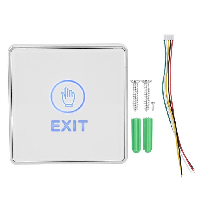 Interrupteur Système de Contrôle d'Accès de Porte à Capteur Tactile Sécurité Domicile Déverrouillage Bouton de Sortie white