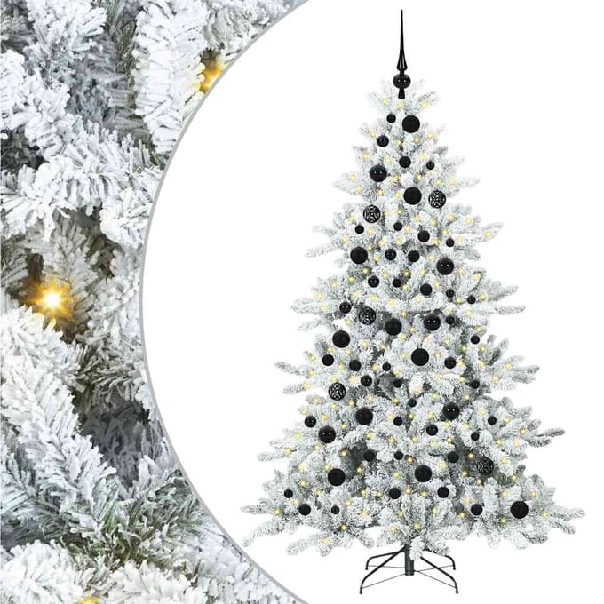 vidaXL - Kunstmatige - Hinged - Kerstboom - Wit - 180 - cm - PVC - en - Staal