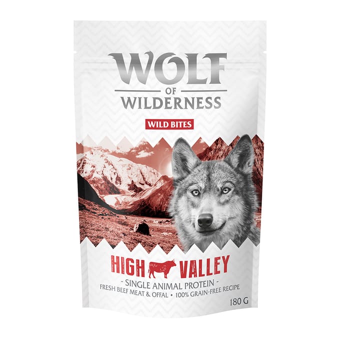 180g High Valley Rund Wild Bites Wolf of Wilderness Hondensnacks