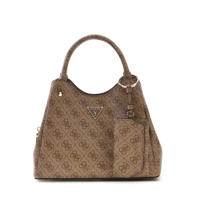 GUESS handtas schoudertas Lorella Logo Girlfriend Tote Latte Logo Lichtbruin