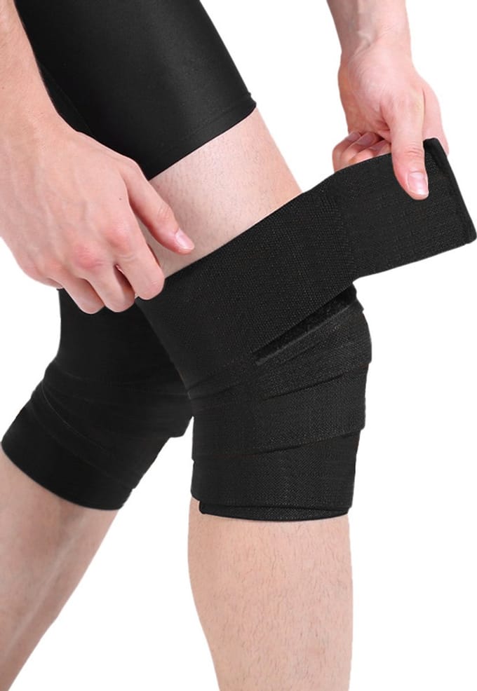 Oneay Professionele Kniebanden Set van 2 - 170 cm Knee Wraps voor Krachttraining & Squats - Ademend & Elastisch - Zwart