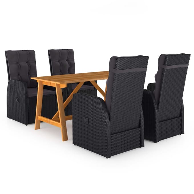 vidaXL - 5-delige - Tuinset - zwart