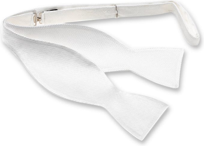 E.L. Cravatte Zelfstrikker Strik - Wit - 100% Zijde
