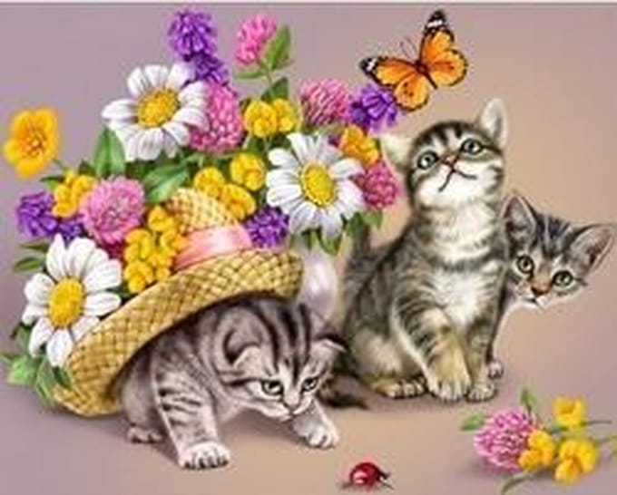 Artibalta Diamond painting kit 3 Kittens AZ-1094