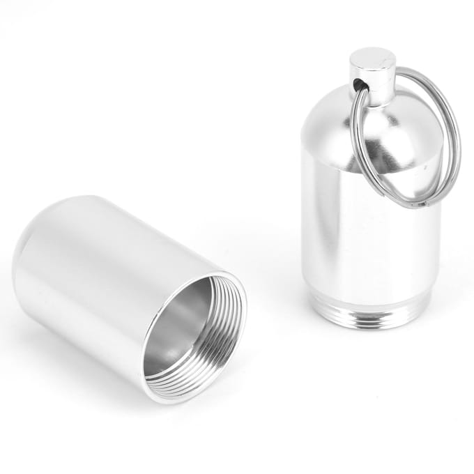 Boîte à pilules en alliage d'aluminium étanche porte-clés organisateur pour voyages en extérieur grand white