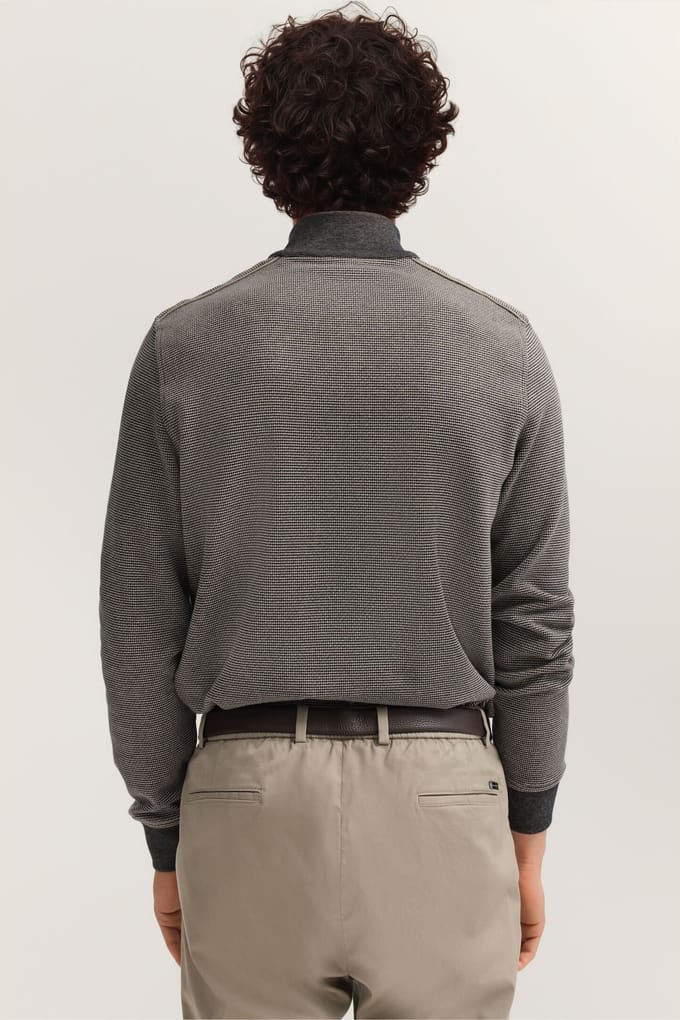 Bugatti Herren Sweat-trui in materiaalmix Modern Fit