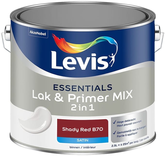 Levis - Essentials Lak & Primer Mix - Shady Red B70 - Mengverf - 2,5 L