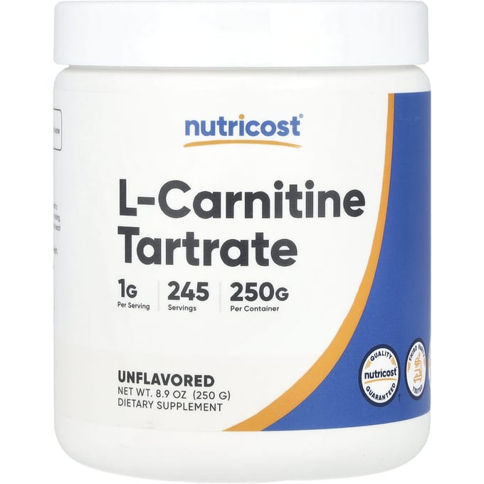 Nutricost, Tartrate de l-carnitine, Non aromatisé, 8,9 oz (250g)