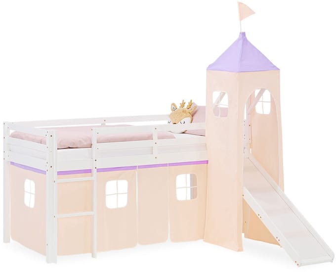 Homestyle4u Hoogslaper - 90x200 cm - perzik - met glijbaan