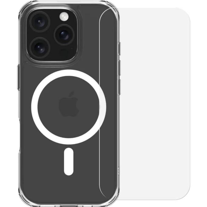 BlueBuilt Protective Back Cover met MagSafe iPhone 16 Pro + Screenprotector Glas