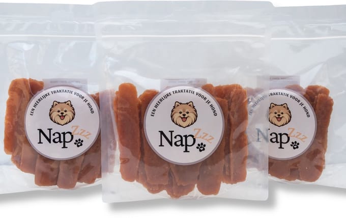 NapZZZ Hondensnack – Kip Jerky – 3x300g