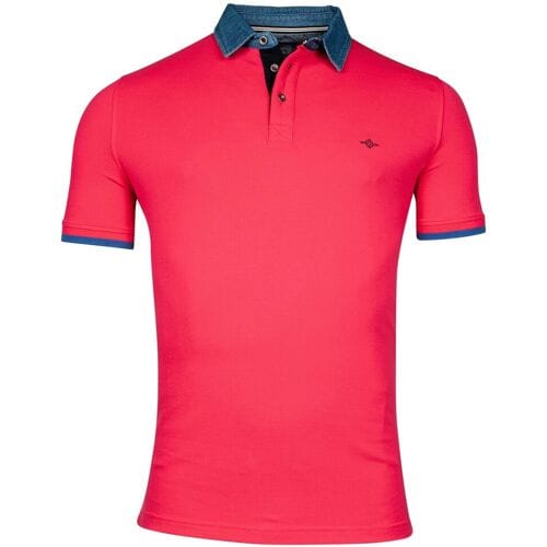 Baileys Polo Uni Denim Collar Piqué Mid Cerise / male